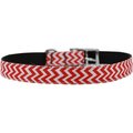 Unconditional Love 0.75 in. Chevrons Nylon Dog Collar with Classic Buckle, Red - Size 26 UN2444510